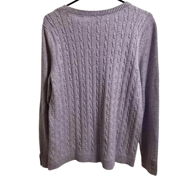 Talbots Cable Knit Lavender Sweater Size XL Petite - Picture 2 of 4
